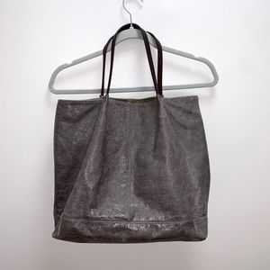 Karine DuPont Cow Leather Gray Tote Bag